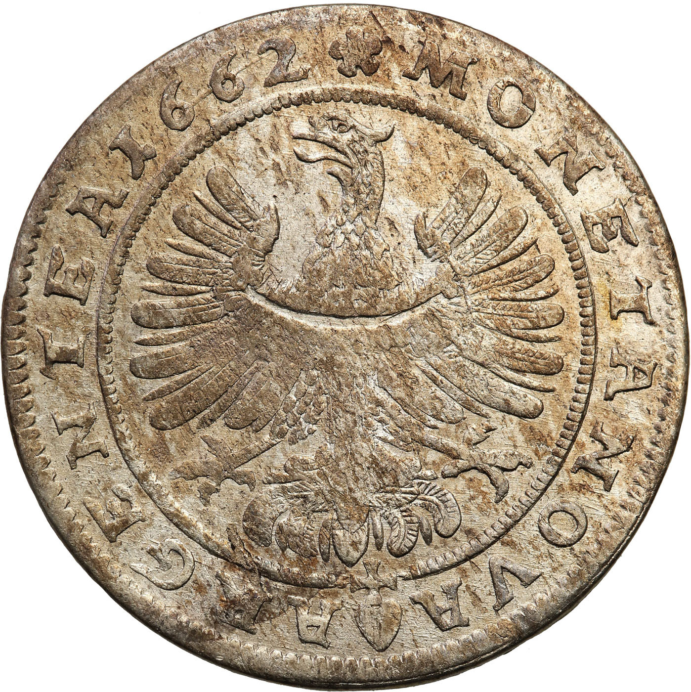Śląsk, księstwo legnicko-brzesko-wołowskie. Krystian Wołowski. 15 krajcarów 1662, Brzeg – WOLAV